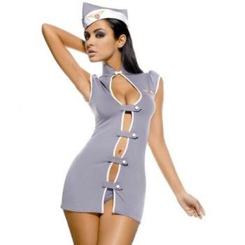 Obsessive Grey Stewardess Costume