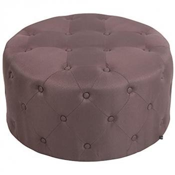 Pouf bas Chesterfield Marron Tissu
