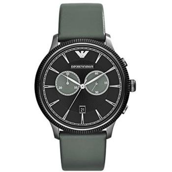 Montre homme ARMANI Alpha en cuir noir