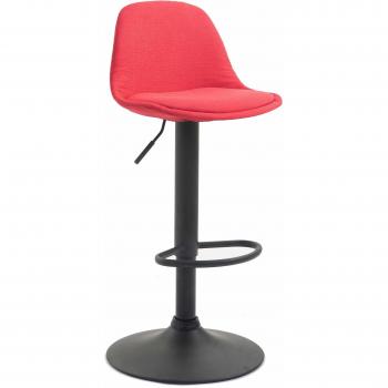 Barhocker Kilian TPFLiving – Metallrahmen schwarz, bequeme Rückenlehne, roter Stoff