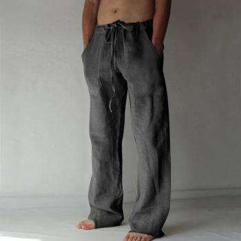 Pantalon Plage Casual Homme Lin Mixte