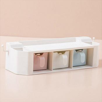 Kitchen Wall Spice Organizer with Sugar Bowl and Spice Boxes