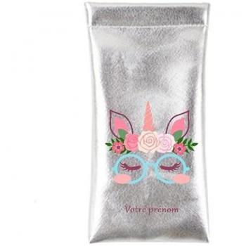 Coffret Argente pour Lunettes Licorne Fleur