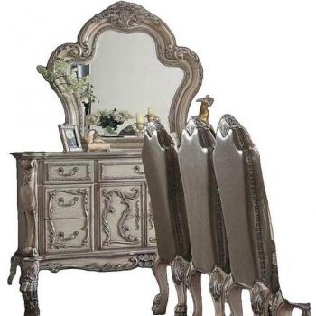 Italienische Barock Anrichte aus Holz in Silber