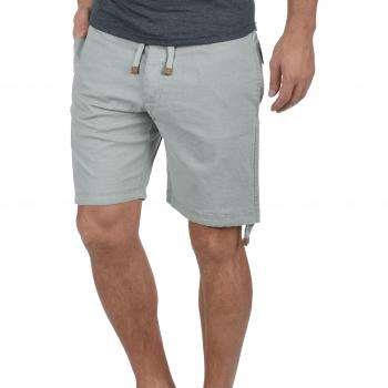 Indicode Moses Herren Kurze Leinenhose Kordel Regular Fit, Größe:M, Farbe:Hellgrau
