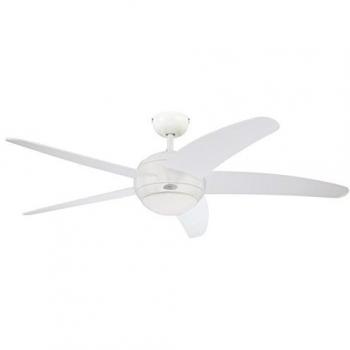 Ventilateur plafond 7214040 Bendan – finition métal blanc, 5 pales