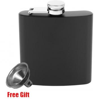 Compact Matte Black Alcohol Flask