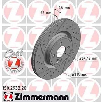 ZIMMERMANN 150.2933.20 Freni a Disco per VA Mini