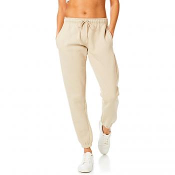 Beige Cuffed Slim Fit Joggers for Ladies