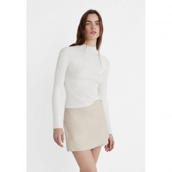 Stradivarius Halbrollkragenpullover Ecru XS