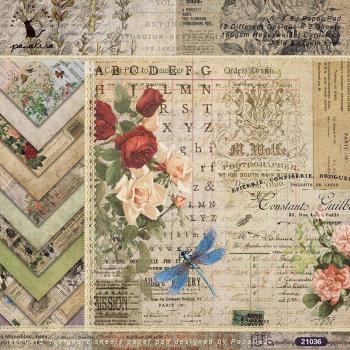 Papelería Vintage Floral de Primavera, Kit para Álbum de Recortes y Diario, 24 Hojas