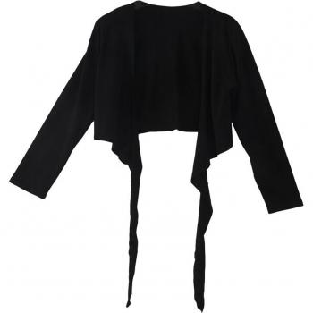 Ensemble haut de femme noir, avec noeud et manches longues