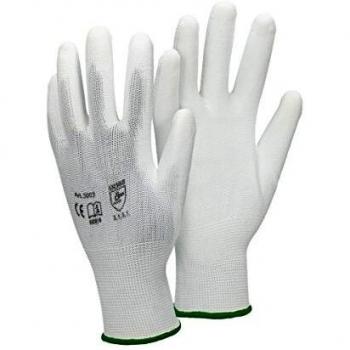 ECD Germany Guantes de Seguridad 36x Pares – Antideslizante PU, Talla 11‑XXL, Color Blanco