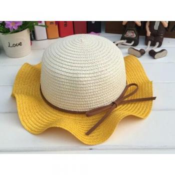 Sombrero de Playa Doble Color para Niños con Falbala