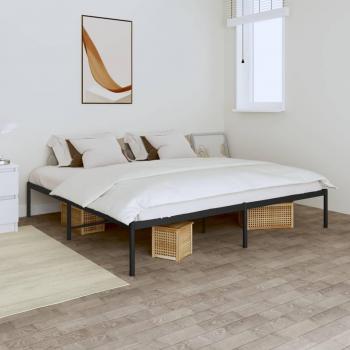 Metal Bed Frame without Mattress Black 183x213cm vidaXL