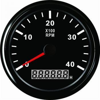 Tacómetro redondo para barco, 0-4000RPM, contador de horas, resistente al agua, 12V y 24V