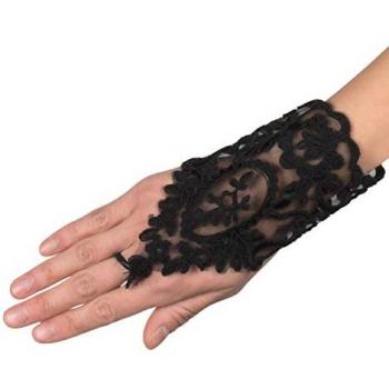 Mitaine chic noir à dentelle, accessoires de soirée