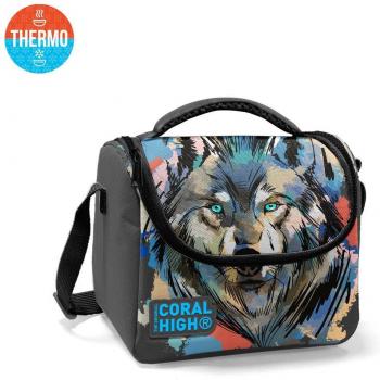 Coral High Kids Thermo Lunch Box with Wolf Design