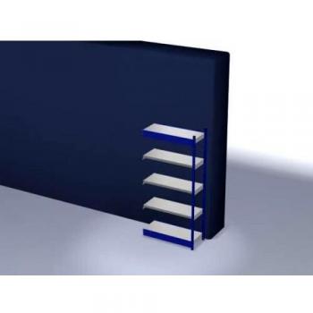 Fachbodenregal Anbauregal, H2000xB1025xT400 mm, 5 Stahlböden, enzianblau, RAL 5010