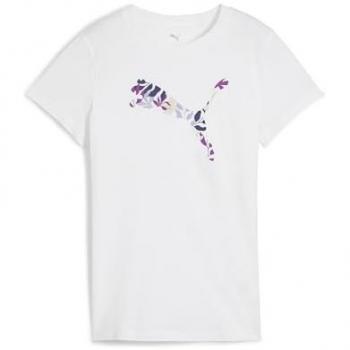 T-Shirt con Motivo Florale Puma 685081 Bianco Regular Fit