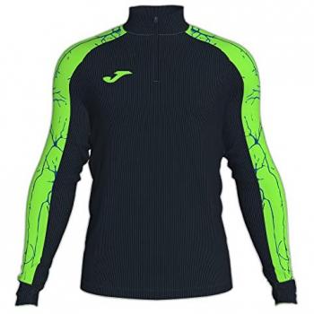 Joma Herren Sweatshirt Elite IX Halbzip schwarz/neongrün