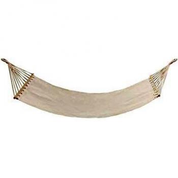 Amaca per una persona in cotone con traversa di sostegno in legno 200x100 cm