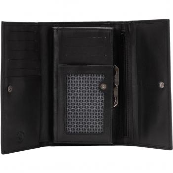 Cartera de mujer de cuero genuino con gran capacidad y ranuras para tarjetas de crédito