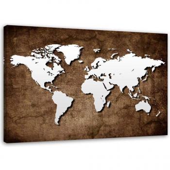 Toile Décorative Carte du Monde Vintage 60x40