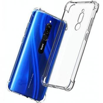 Étui en silicone transparent avec couvercle pour Xiaomi Redmi 8