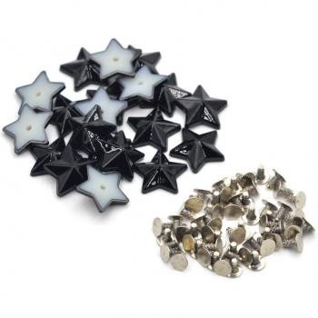 KALASO 50 Sets Silver Gold Black Studs Rivets Spikes for Decoration 13mm
