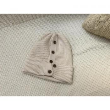 EAM 2022 Autumn Winter Solid Color Knitted Hat for Women