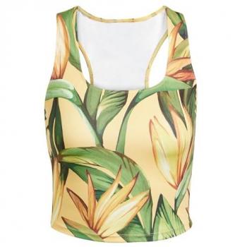 Adidas Farm Rio Womens Bold Gold/Flash Green Semi-Sleeve Shirt S