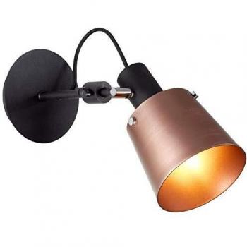 BRILLIANT Santo Wandspot 1x E27 schwarz/kupfer