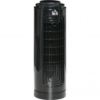 HOMCOM Ventilatore a Colonna Oscillante a 3 Velocità e Basso Rumore, in ABS e Rame, Ø11x32.5 cm, Nero Aosom