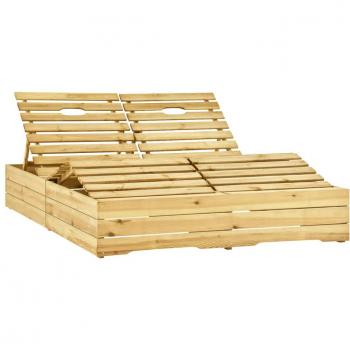 Chaise Longue Double Bois De Pin Imprégné De Vert