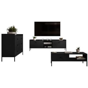 Conjunto de salón comfivo u107, negro, partes separadas