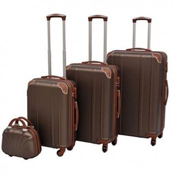 VidaXL Coffee Four Piece Hardcase Trolley Set
