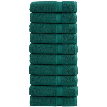 Toalhas de Banho Solund 10 peças VidaXL – 70x140 cm, 600 g/m² Verde