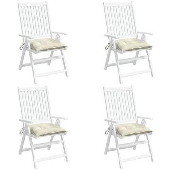 VidaXL Sitzauflage 4er Pack Cremeweiß 40x40x7 cm