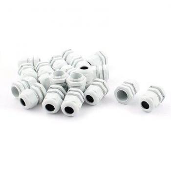 Agarre Plástico Impermeable M40x1.5 + Glándula Blanca para Cable