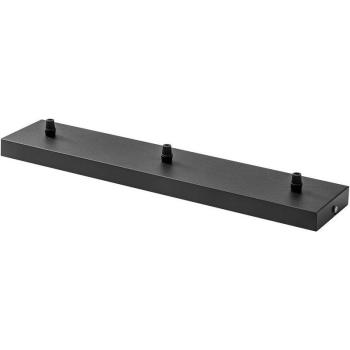 Gea Luce Gsob41 Rosone Rettangolare Metallo Nero Satinato 3 Fori