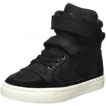 Hummel Stadil Oiled High Junior Hohe Sneaker für Jungen und Mädchen, Schwarz