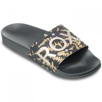 Soleado Roxy 39 – Chanclas Slippy Mujer Negro-Marrón