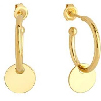 Zeeme Damen Ohrhänger 925 Silber vergoldet 18mm glänzend