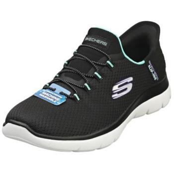 Skechers Summit Flex Women's Running Shoes Black Mesh Turquoise Purple UK 8