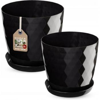 Set Kadax vaso fiori + supporto nero 25‑30 cm
