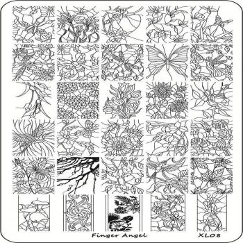 Placa Nail Art Q23DH3 – Formato Rectangular 9,5x14,5 cm