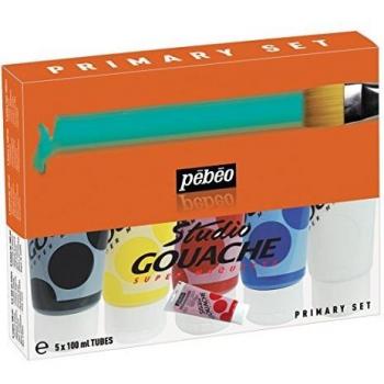 Pébéo Gouache Pack Primaire 5 Tubes 100 ml