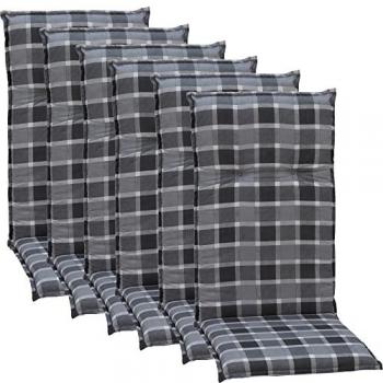 NYVI Hochlehnerauflagen mit Halteband – 6er Set