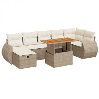 Sofa Padrone di Sera 5 unità, Cuscini Beige Polyrattan Acacia